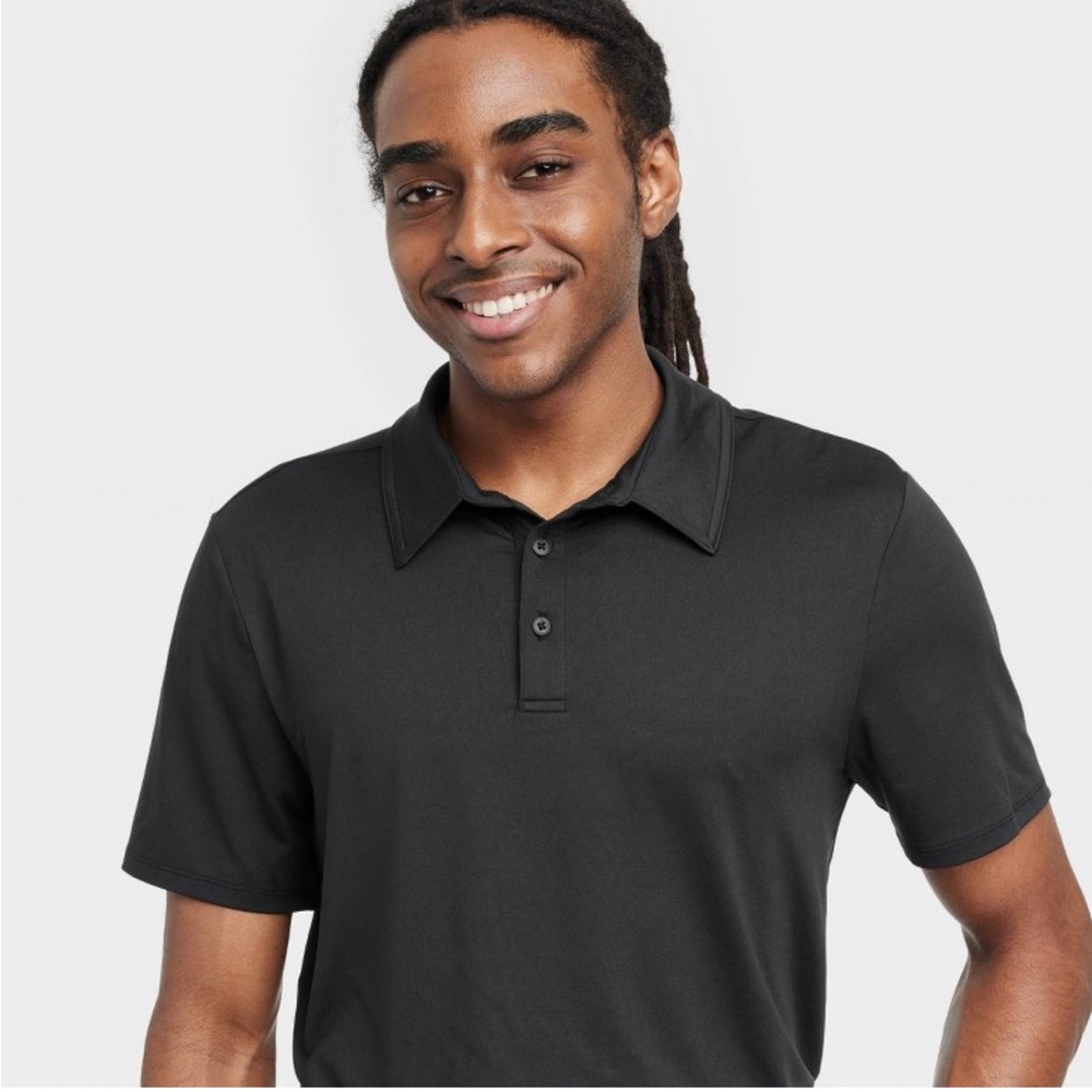 All In Motion - Men’s Jersey Polo in Heathered Charcoal Black